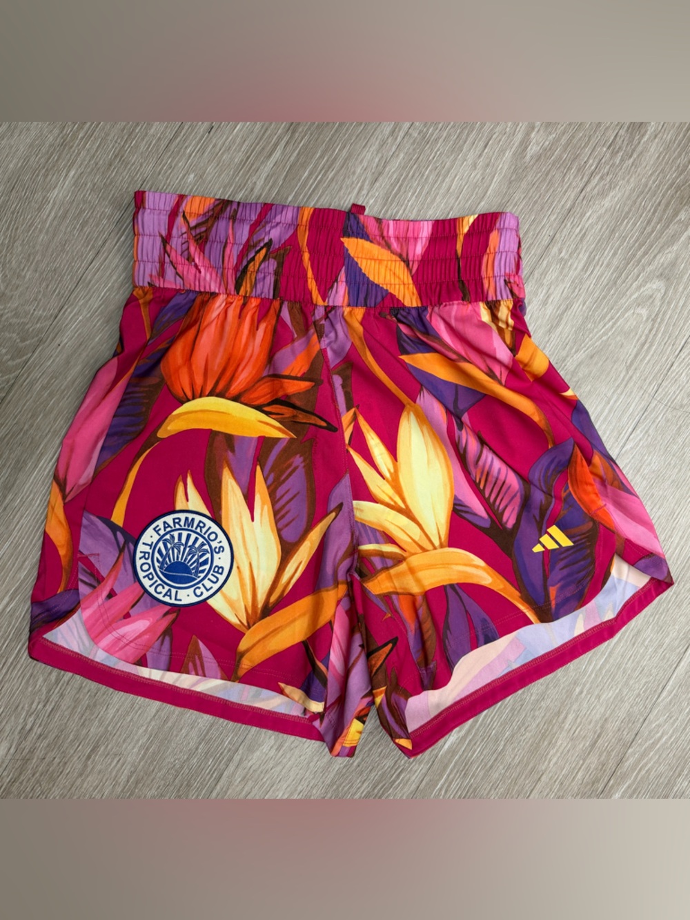 Adidas x Farm Rio Tropical Club Birds of Paradise Shorts Pink/Yellow
